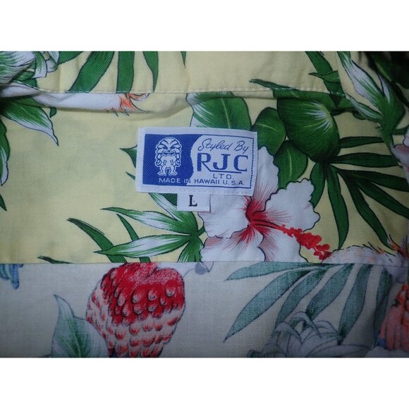 Vintage RJC Parrots Cockatiels HAWAIIAN SHIRT‎ Mens L Cruise Casual Vacation - Picture 7 of 7
